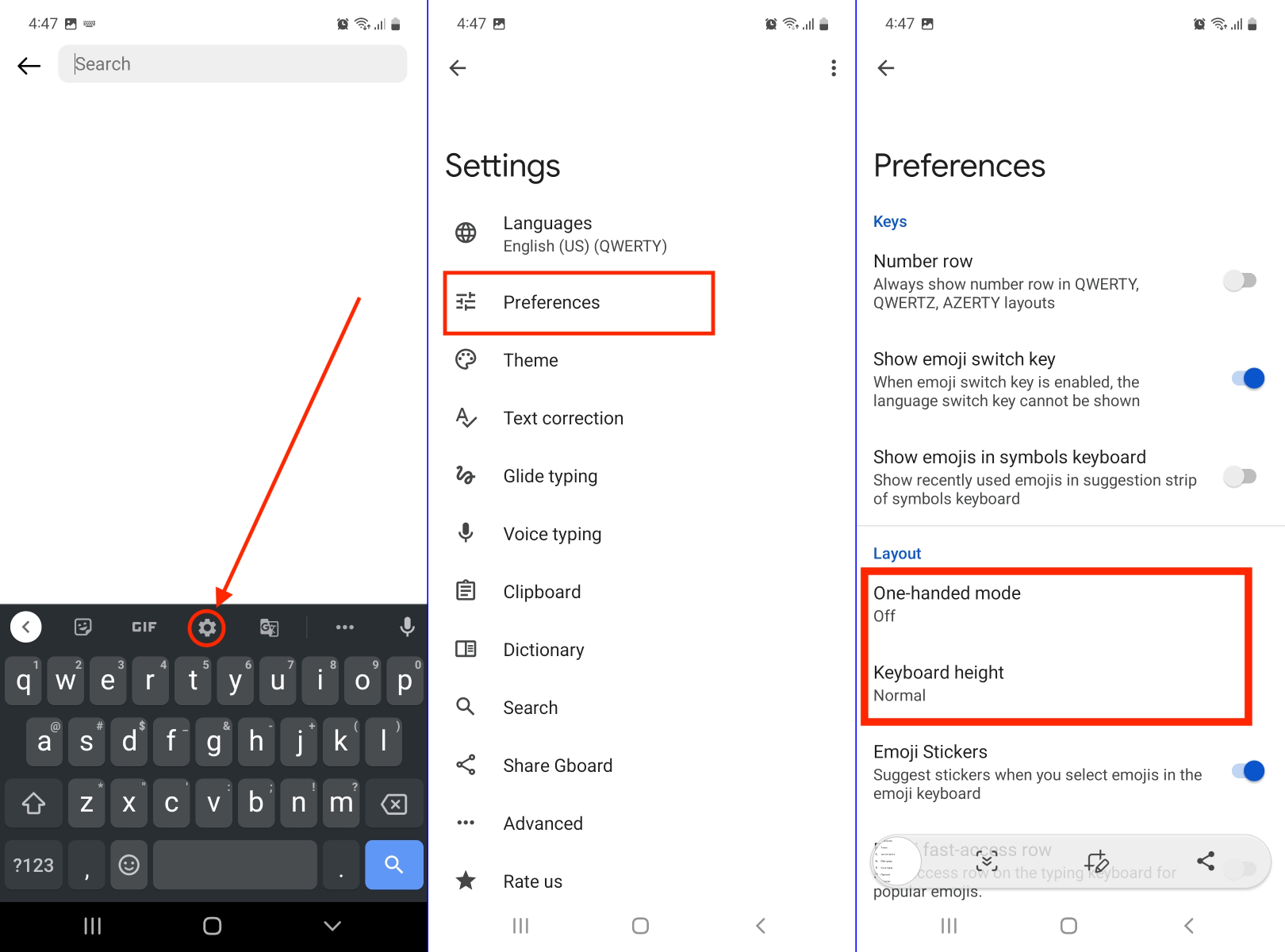 Gboard steps to change size Gboard steps to change size