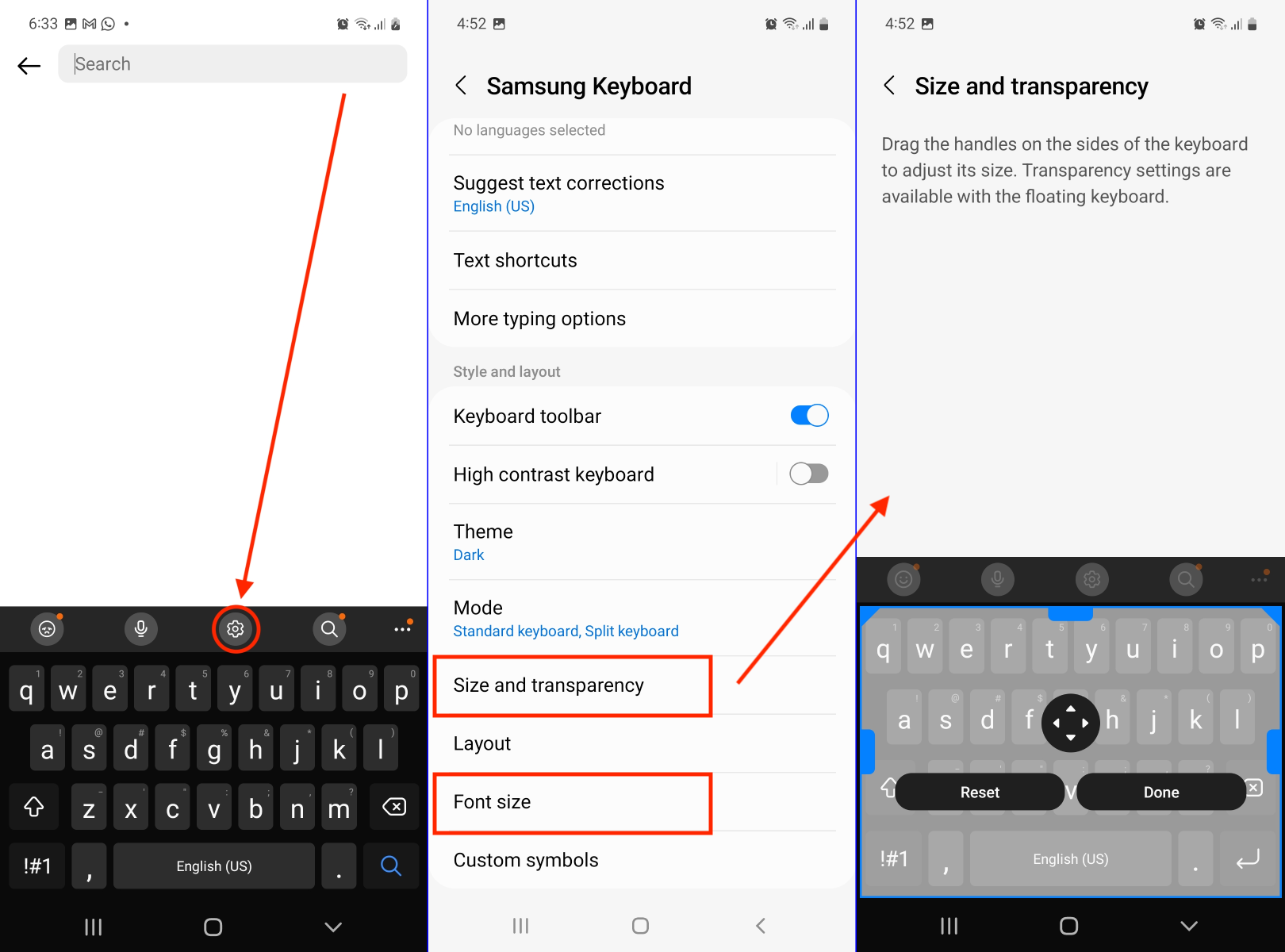 Samsung Keyboards steps to change its layout and font size Samsung Keyboards steps to change its layout and font size