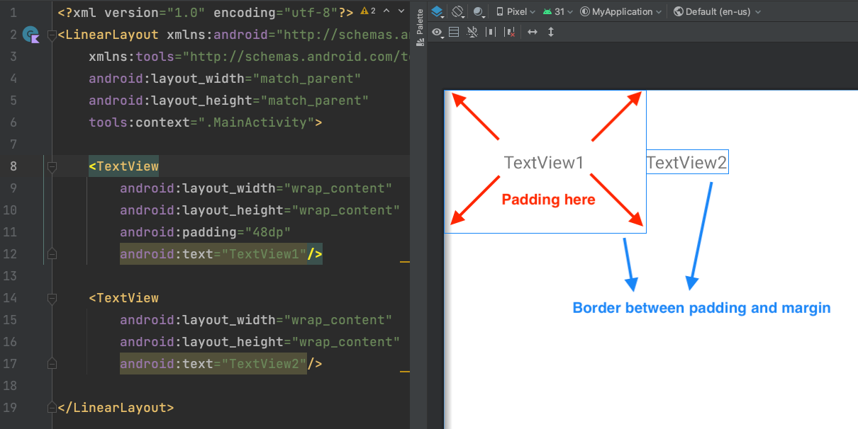 Android add padding attribute Android add padding attribute