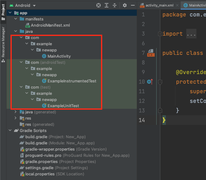 Android Studio separated package names Android Studio separated package names