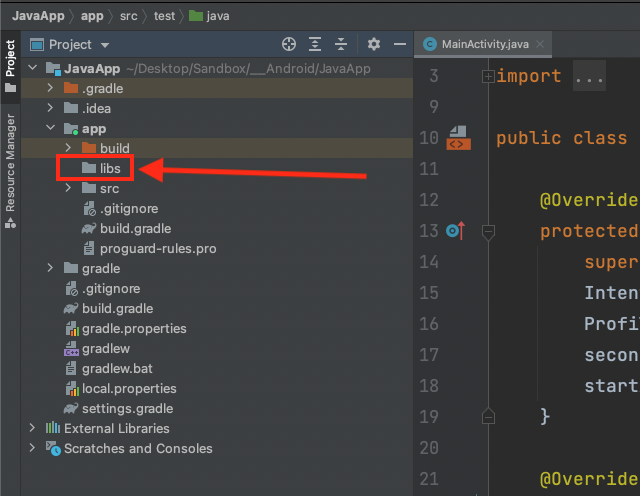 Android Studio libs folder location Android Studio libs folder location