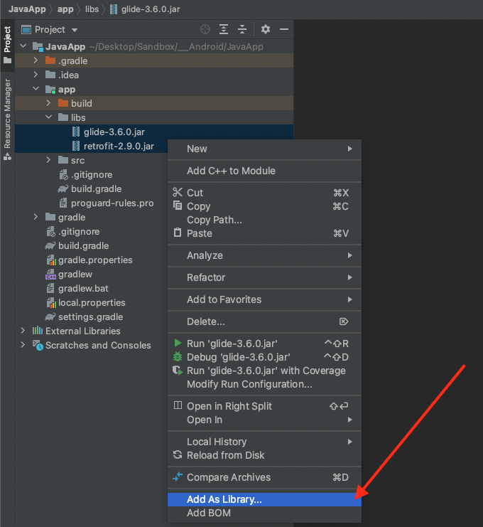 Add jar files as library Add jar files as library