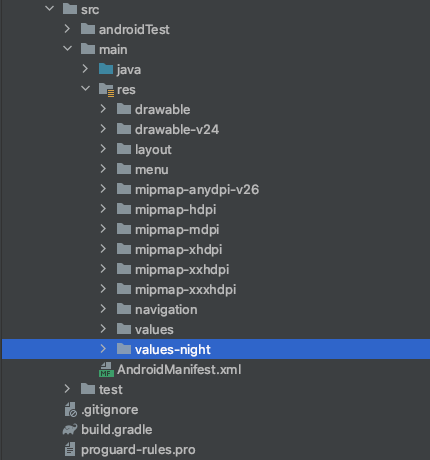 Android values-night folder for the Dark Theme Android values-night folder for the Dark Theme