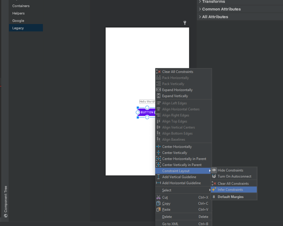Android Studio v2 Infer Constraints option Android Studio v2 Infer Constraints option