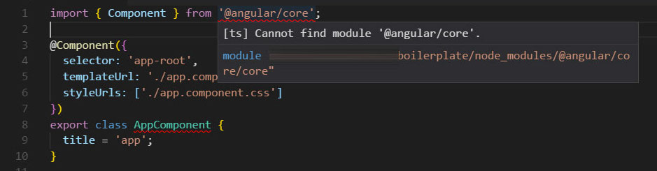 Cannot find module '@angular/core' Cannot find module '@angular/core'