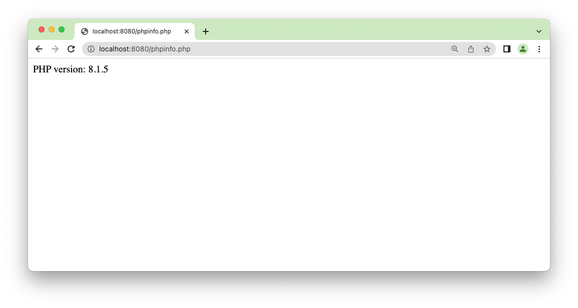 phpversion() output example phpversion() output example