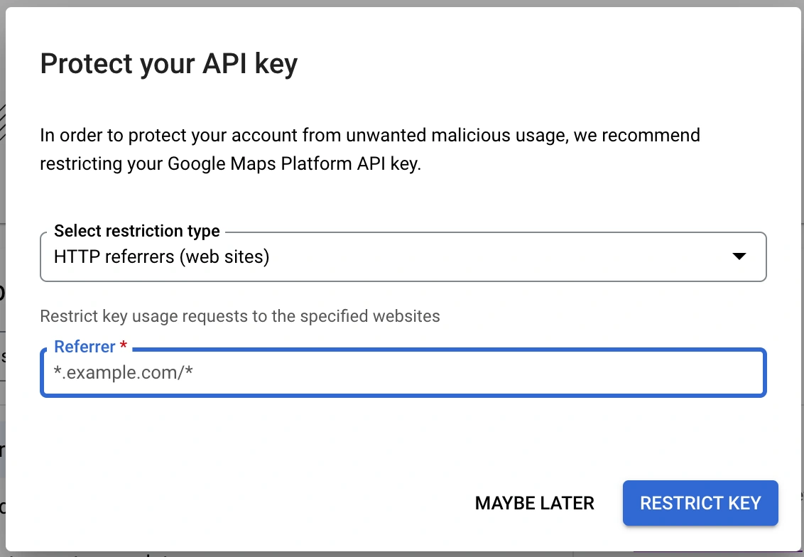Protect API key Protect API key
