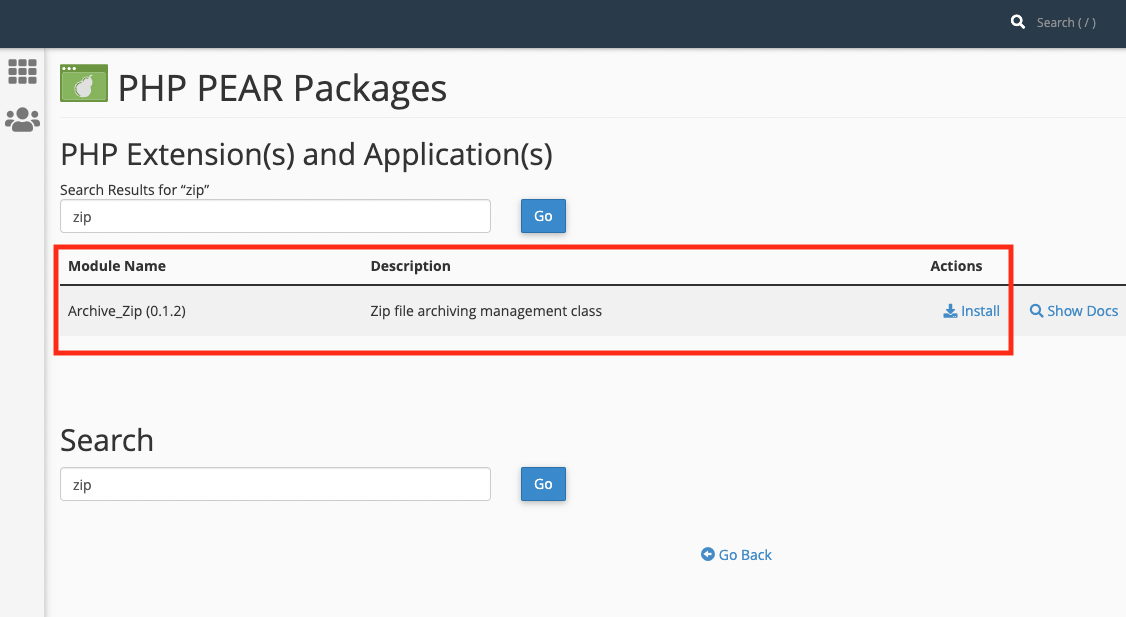 PHP Archive_Zip module PHP Archive_Zip module