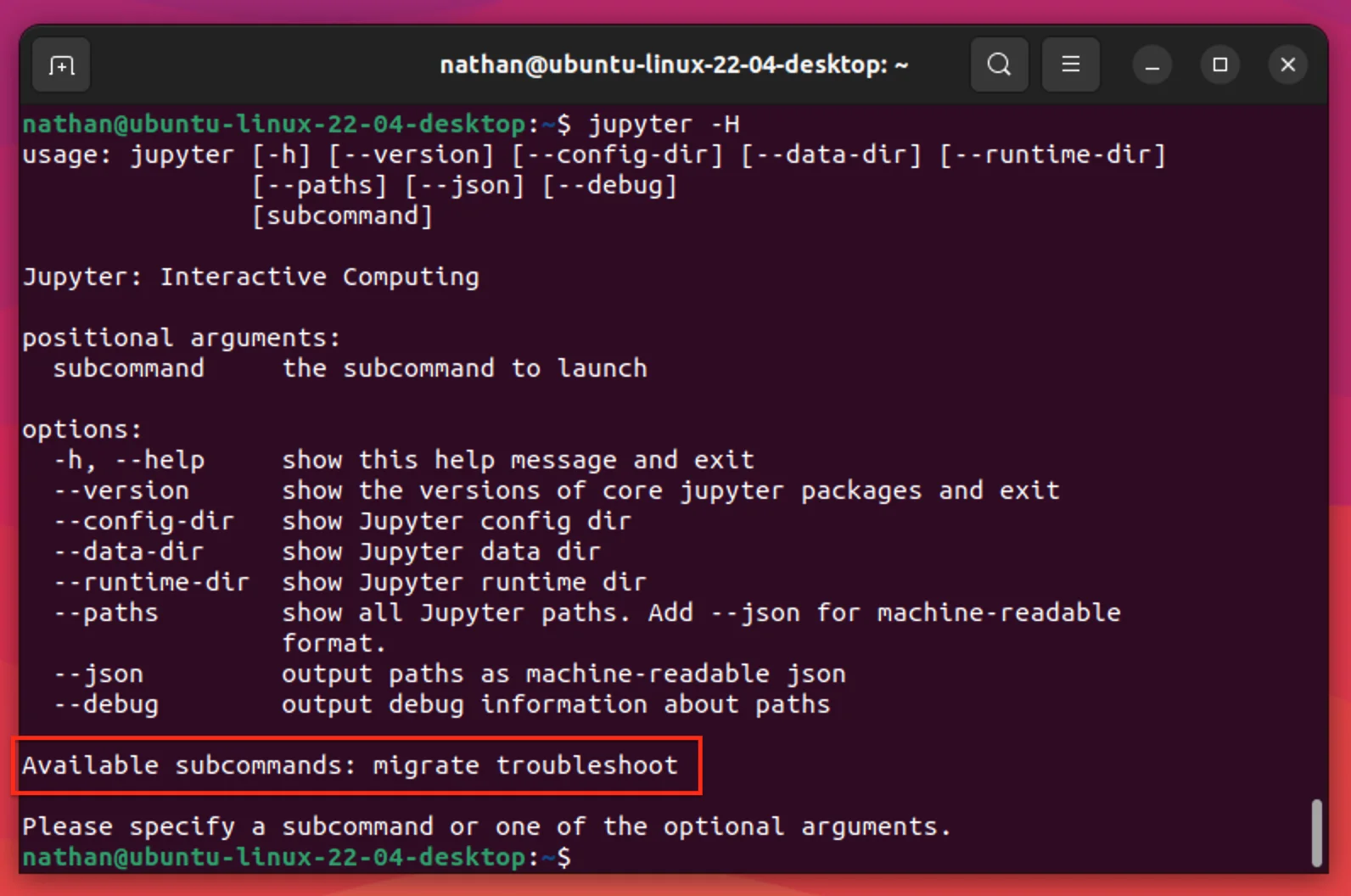 jupyter-core subcommands jupyter-core subcommands