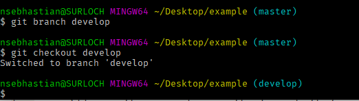 Create new git branch and switch to it Create new git branch and switch to it