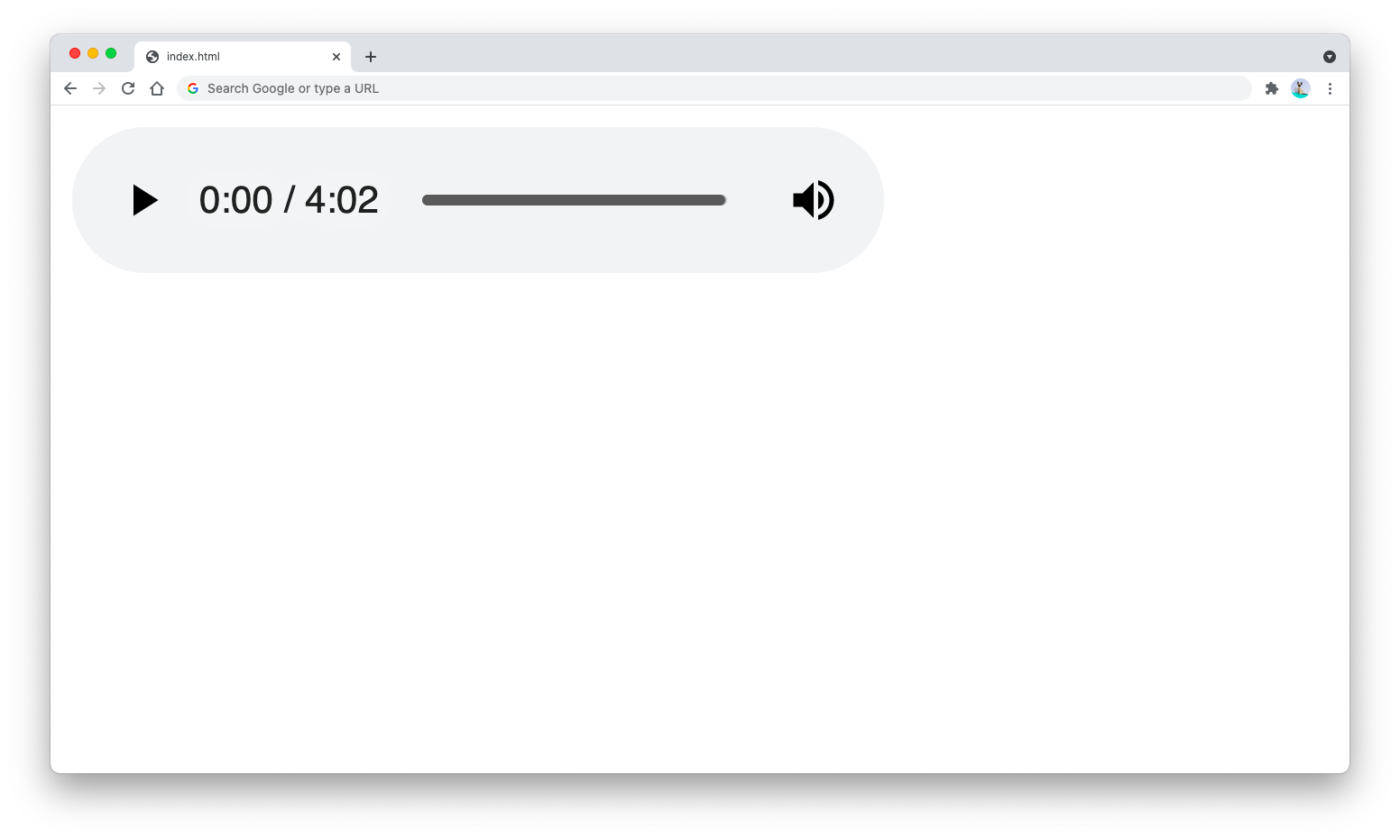 HTML audio tag in the browser HTML audio tag in the browser