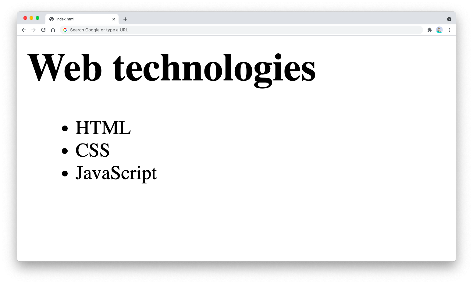 HTML unordered list with bullet points HTML unordered list with bullet points