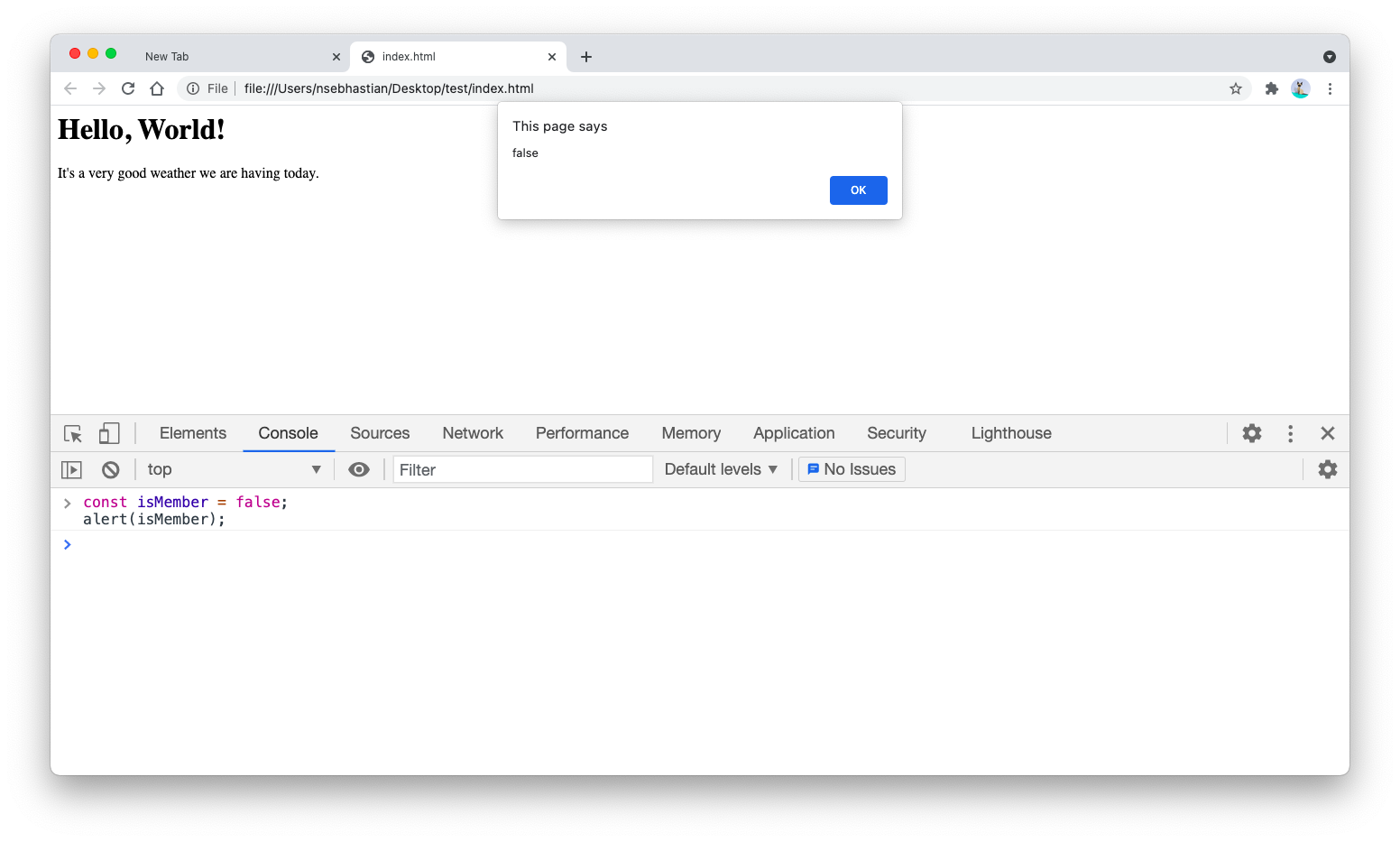 JavaScript alert displaying variable JavaScript alert displaying variable