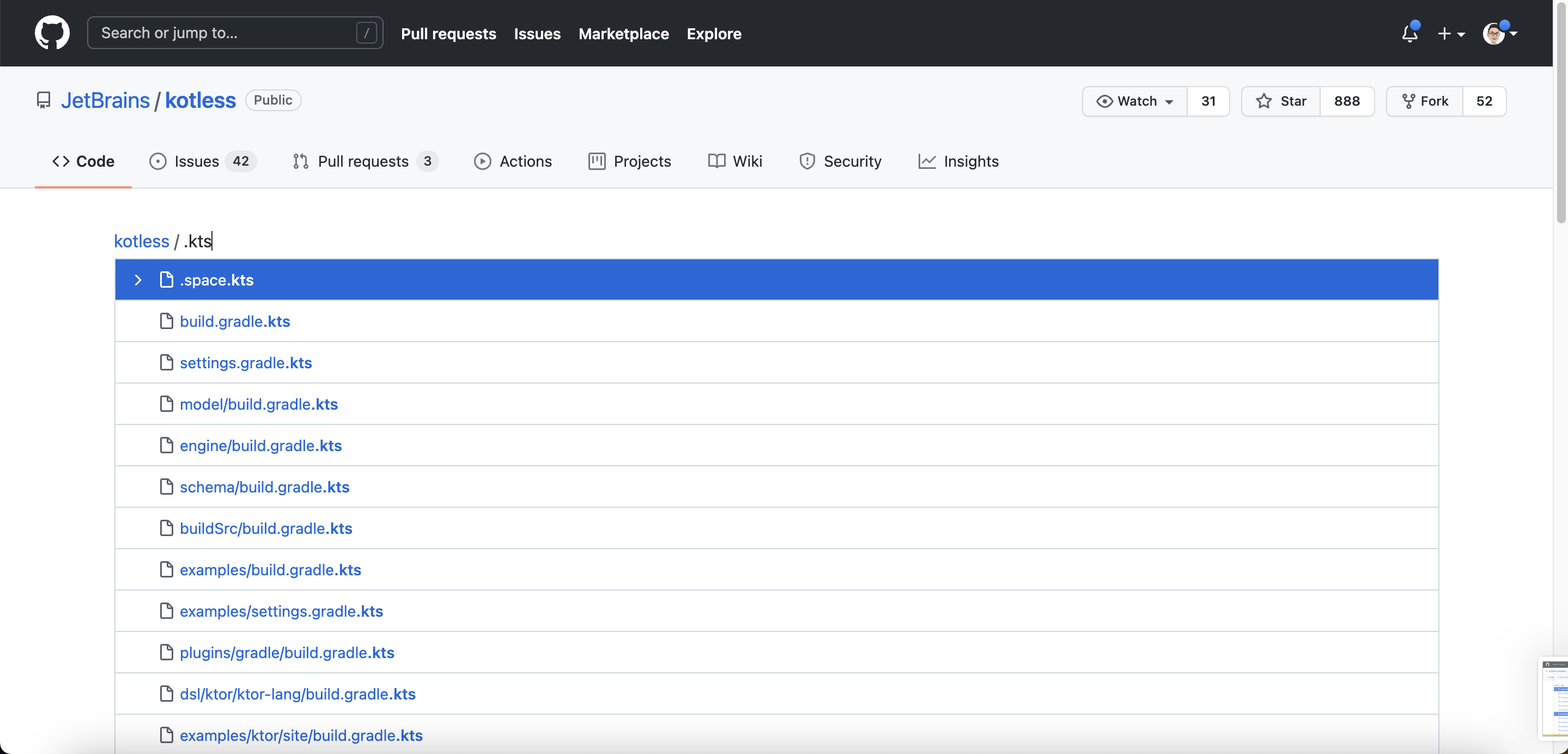 Searching for .kts files in kotless Searching for .kts files in kotless