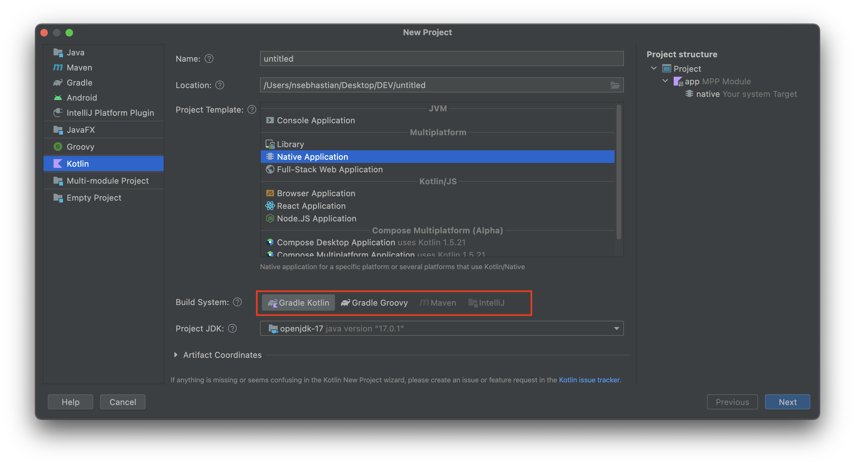 Maven not available for Kotlin Native App (IntelliJ IDEA) Maven not available for Kotlin Native App (IntelliJ IDEA)