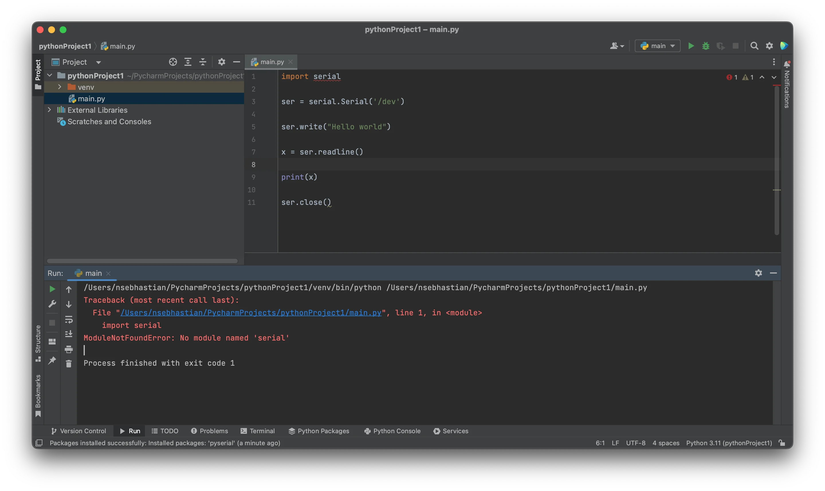 PyCharm module not found error PyCharm module not found error