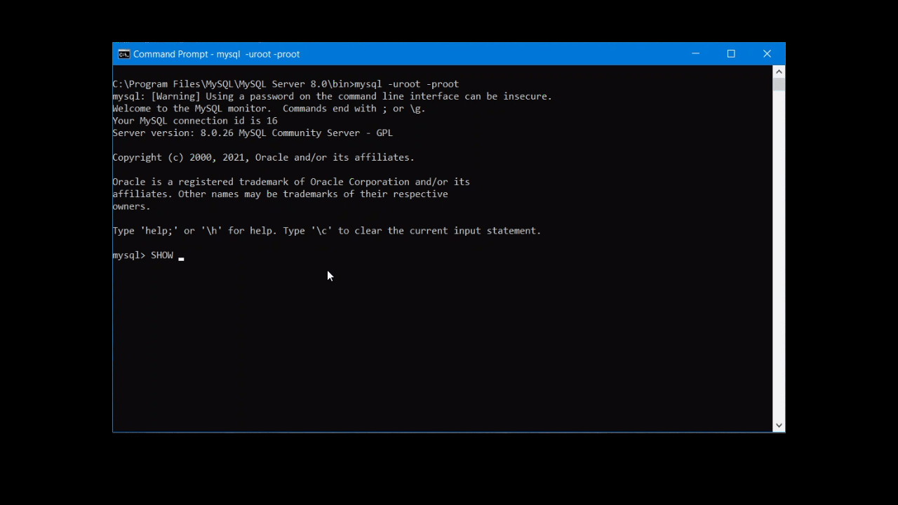Clear MySQL console screen in Command Prompt Clear MySQL console screen in Command Prompt