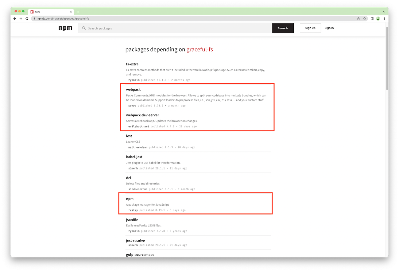 Packages that depend on graceful-fs Packages that depend on graceful-fs