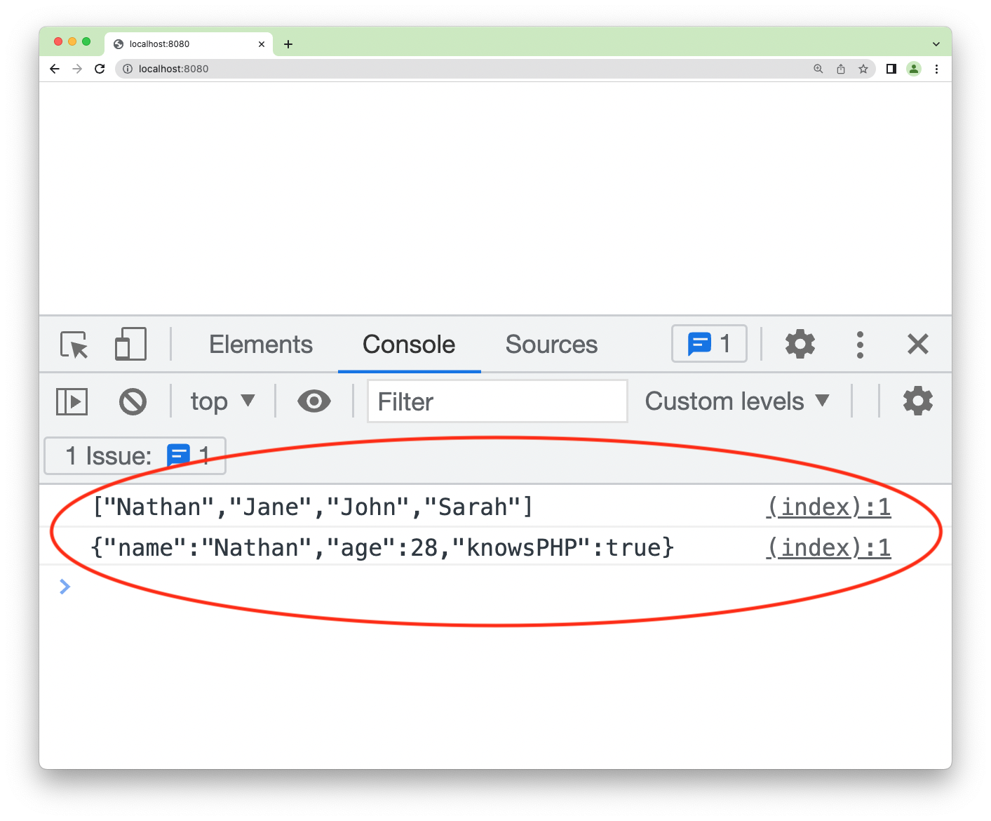 PHP console log array and object PHP console log array and object