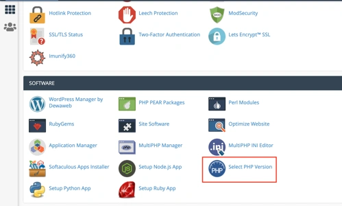 Select PHP Version in cPanel Select PHP Version in cPanel