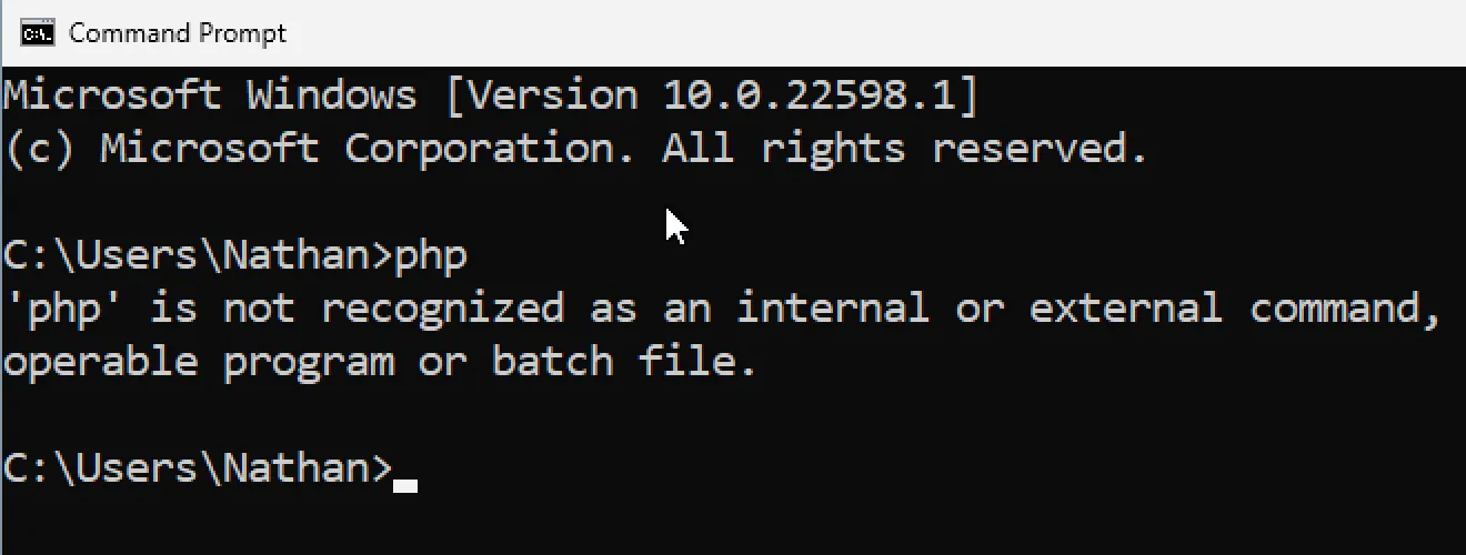 php command not recognized php command not recognized