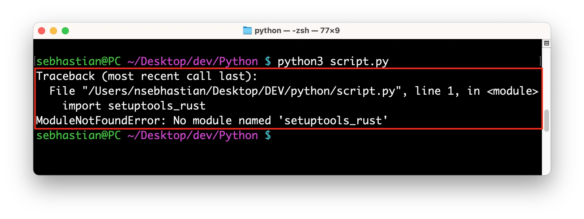 ModuleNotFoundError: No module named 'setuptools_rust' ModuleNotFoundError: No module named 'setuptools_rust'