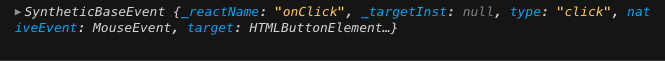 React's SyntheticBaseEvent log React's SyntheticBaseEvent log