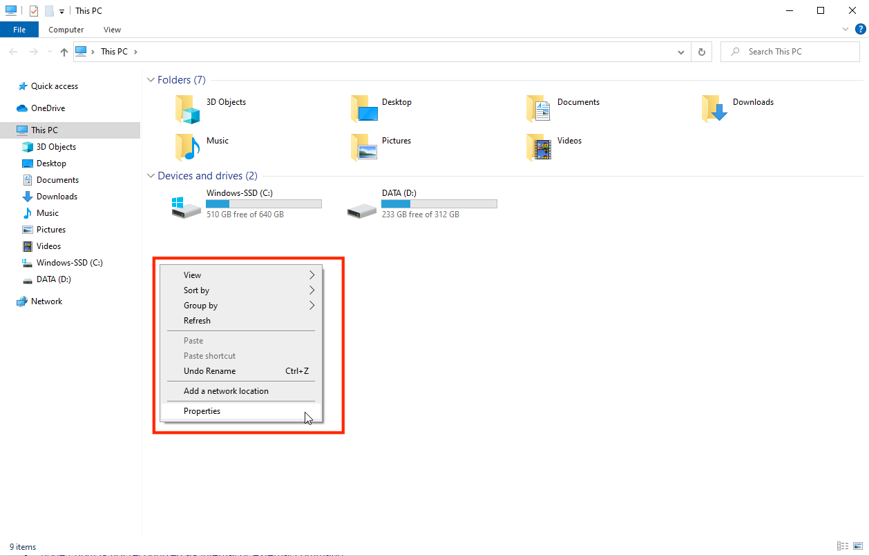 Click on Properties from My Computer or This PC screen Click on Properties from My Computer or This PC screen