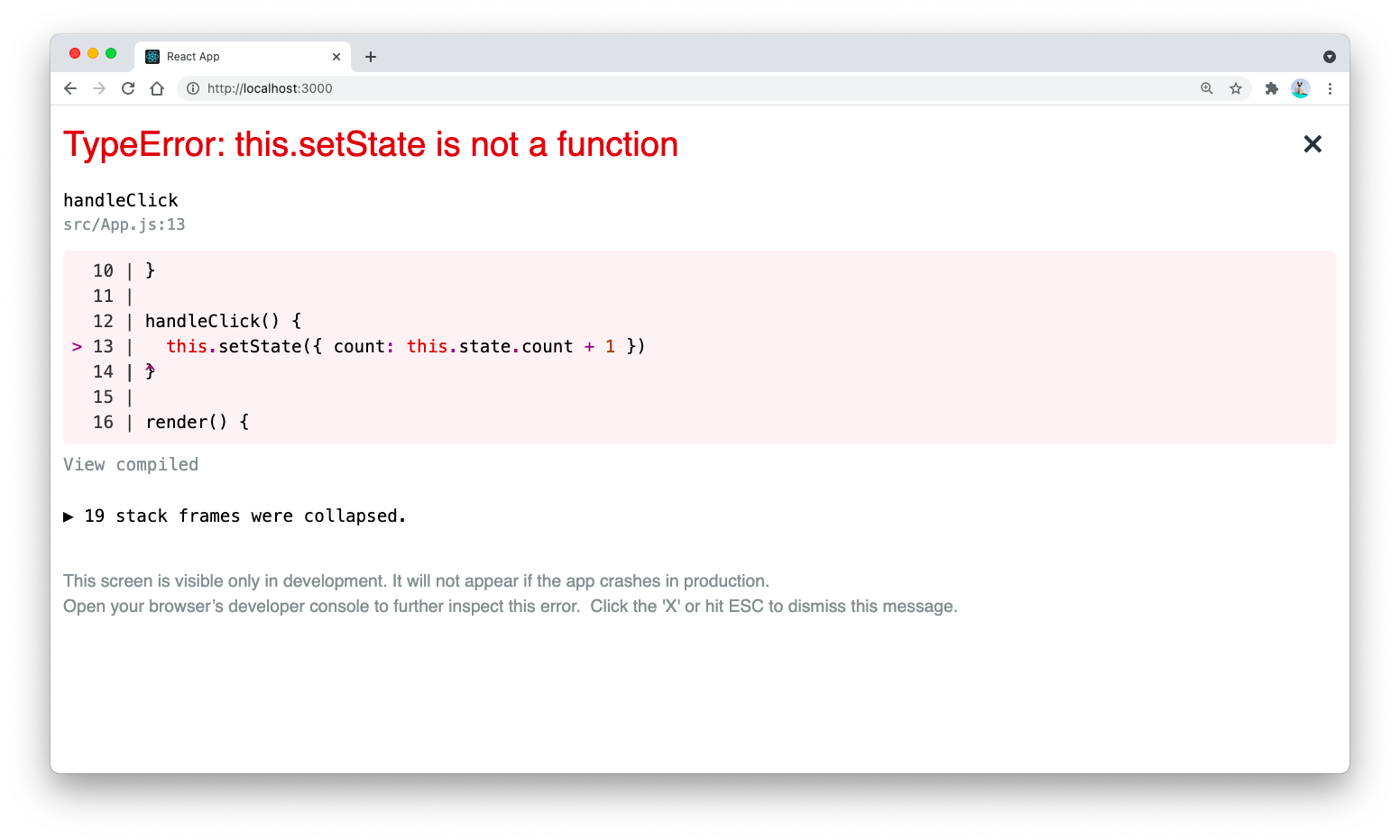 React this.setState is not a function error React this.setState is not a function error