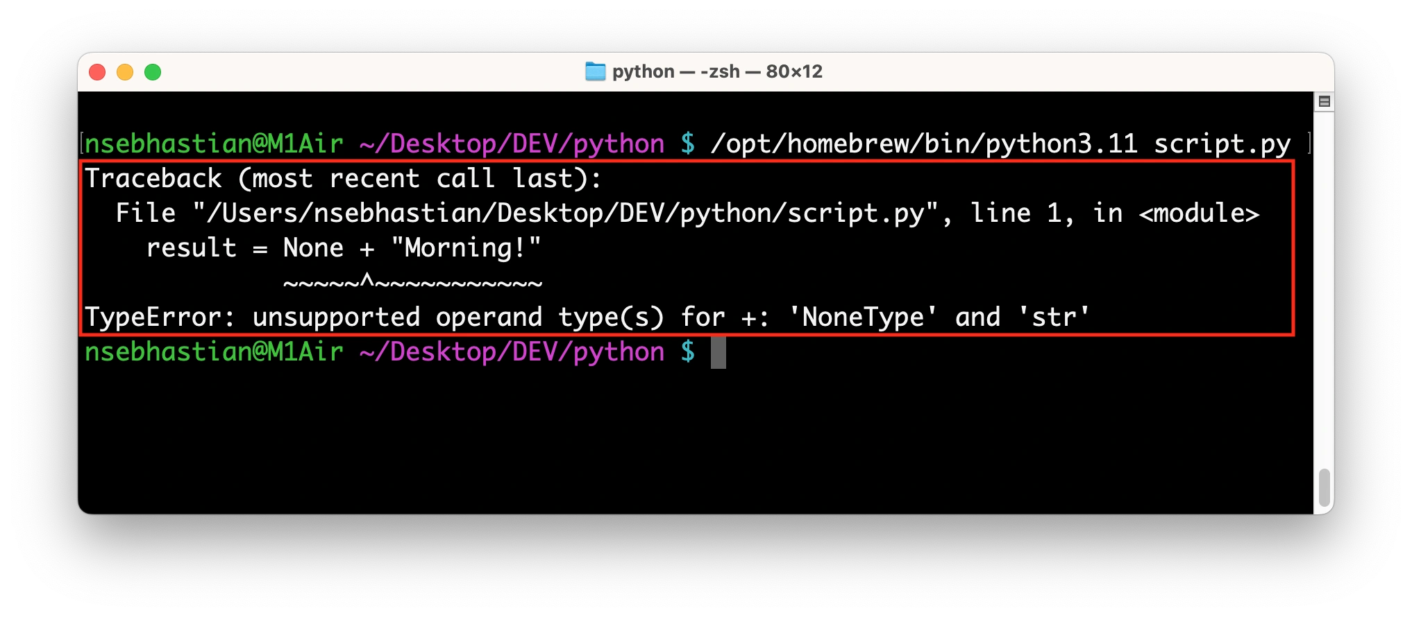 Python TypeError: unsupported operand type(s) for + Python TypeError: unsupported operand type(s) for +