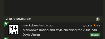 Recommended extensions Recommended extensions