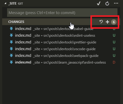 Changes in VSCode Changes in VSCode